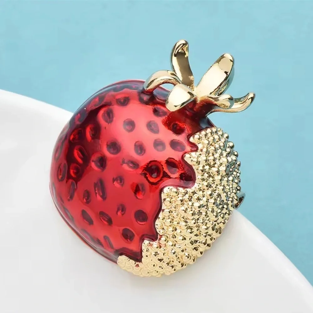 Pomegranate Red Gold Brooch